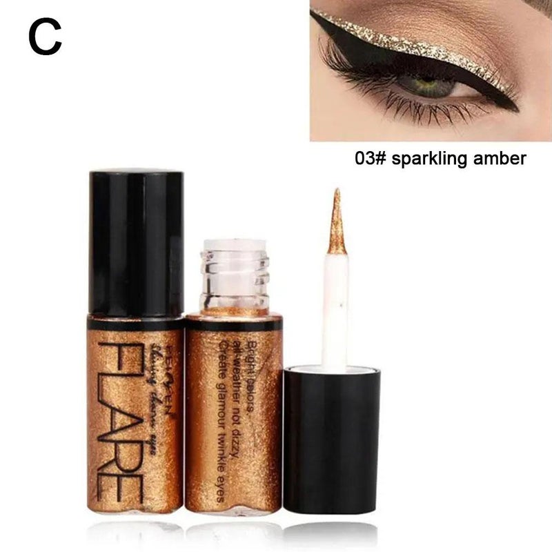 Diamond-studded glitter eyeliner, liquid eyeshadow powder, highlighter, shimmering under-eye liquid, teardrop eye makeup, stage makeup (3.5g)